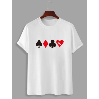 Men's Funny Poker Print Short Sleeve T-Shirt