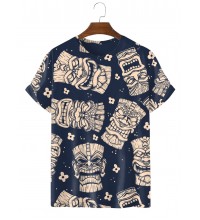 tiki icon print short-sleeve T-shirt