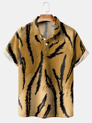 Tiger Texture Comfort Short Sleeve Polo Shirt