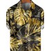 Men's Hawaiian Gold Tropical Plant Short Sleeve Shirt