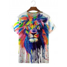 Men's Trendy Lion Print T-Shirt